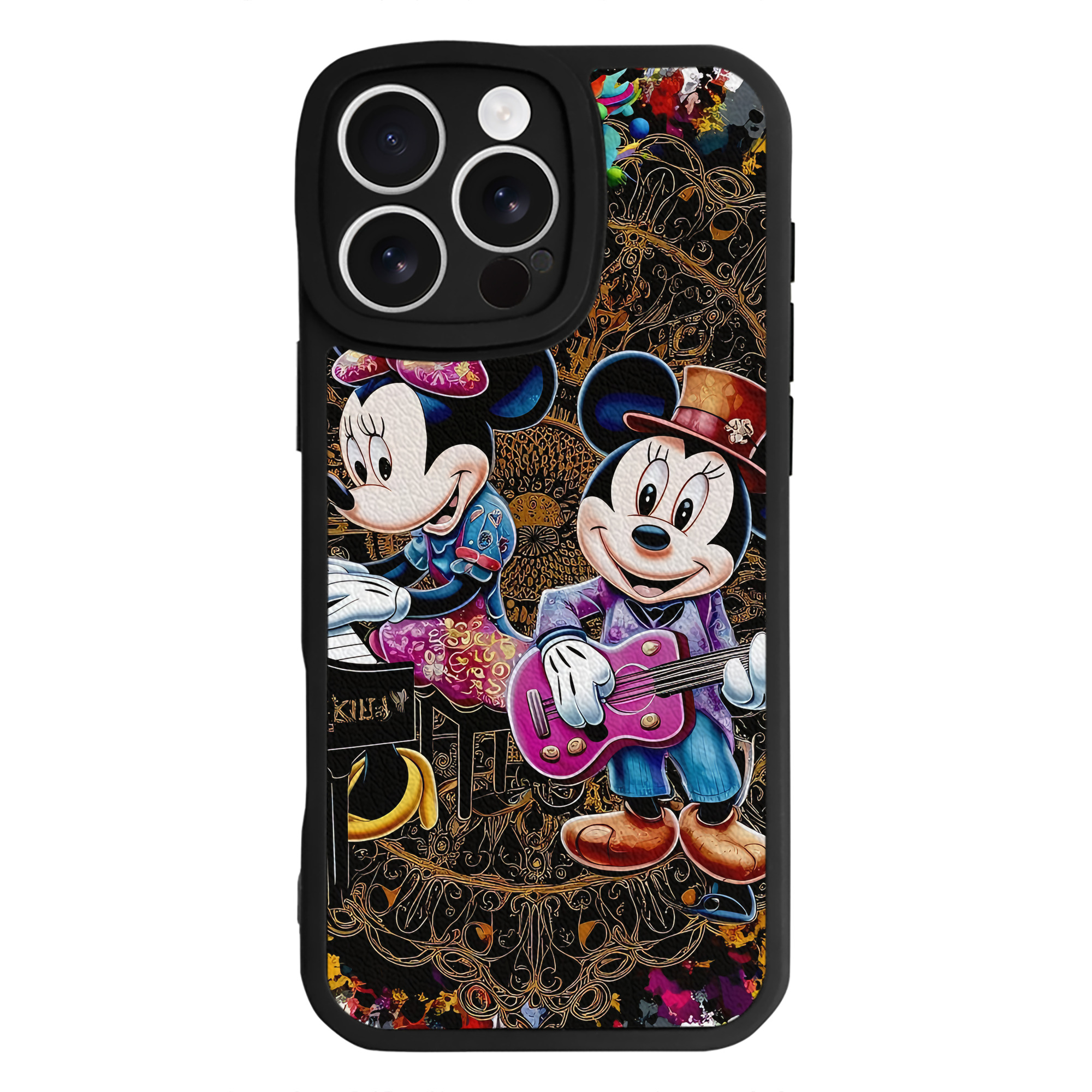 （画像用） ミッキーマウス Mickey Mouse 【iPhone 16シリーズ対応】シリコンスマホケース（レザー調） 材質：シリコン